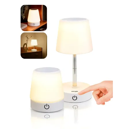Abajur De Mesa Touch Luminária Led Recarregável Luz Aconchegante Para Quarto Sala Decoração Leitura Estudo Escritório... Branco 127/220v