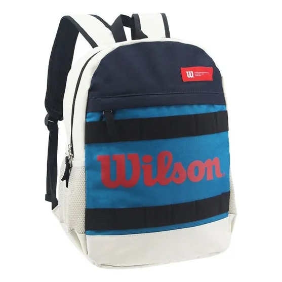 Mochila Wilson 65.11038WH Deportiva Sport Fit Gym Uso Urbano Escolar Para Viaje Universidad Trabajo Reforzada Color Blanco