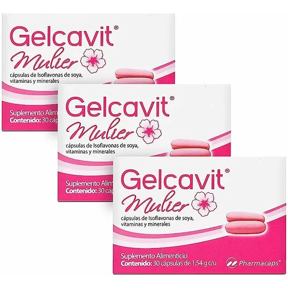 Gelcavit Mulier Isoflavonas C/30 Caps Pharmacaps - 3 Pack Sabor Sin Sabor