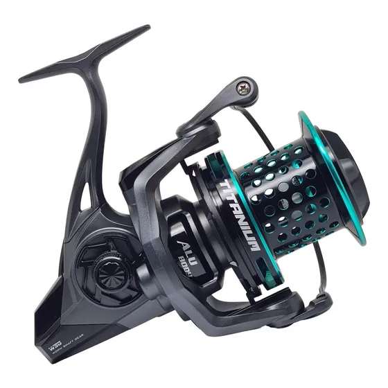 Reel Frontal Caster Titanium 9007 Aluminio Mar Surf Casting 7 Rulemanes