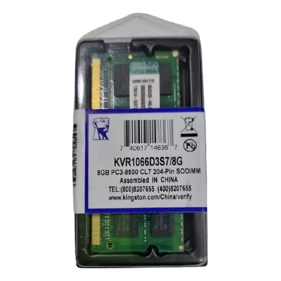 Memoria Ram Ddr3 Pc3 8gb 8500/1066mhz Laptop