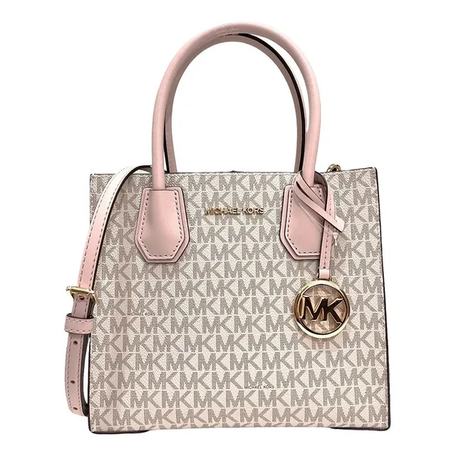 Bolsa Michael Kors Original Mercer Vainilla Rosa Mediana Color Beige