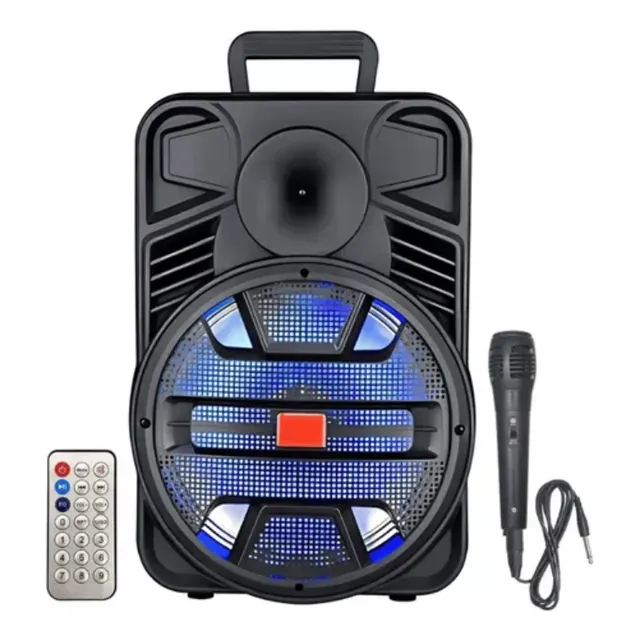 Parlante Portátil De 12 Pulgadas Bluetooth Usb Luz Rgb 1 Mic