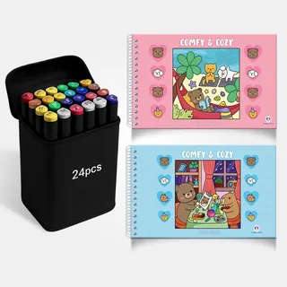 Livro Comfy E Cozy Capa Dura Espiral Explore Sua Criatividade Colorindo Com Marcadores 24 Canetinhas Ponta Dupla Para Colorir Educativo Volta As Aulas Férias Passatempo Livro Comfy E Cozy Capa Dura Espiral Explore Sua Criatividade Colorindo Com Marcadores 24 Canetinhas Ponta Dupla Para Colorir Educativo Volta As Aulas Férias Passatempo