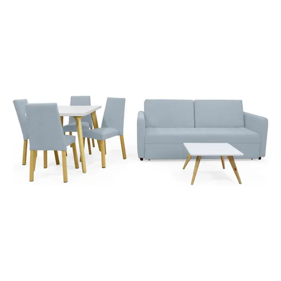 Combo Sala Uganda Y Comedor 4p Lugo Matiz Viena