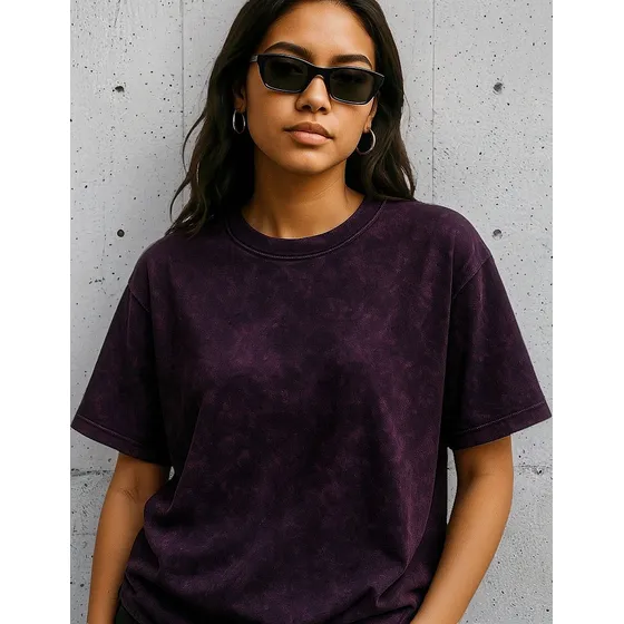 Remera Lisa Acid Wash 100% Algodón Disponibilidad De Colores