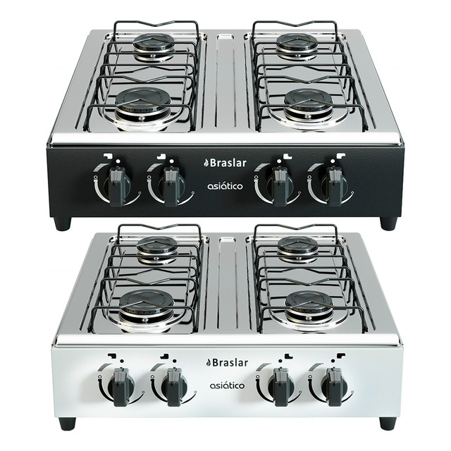 Fogão Cooktop De Mesa Portátil A Gás 4 Bocas Braslar Bivolt Fogão Cooktop De Mesa Portátil A Gás 4 Bocas Braslar Bivolt