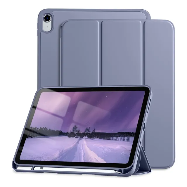 Funda Para iPad A16 De Silicona C/soporte Gris Azulado