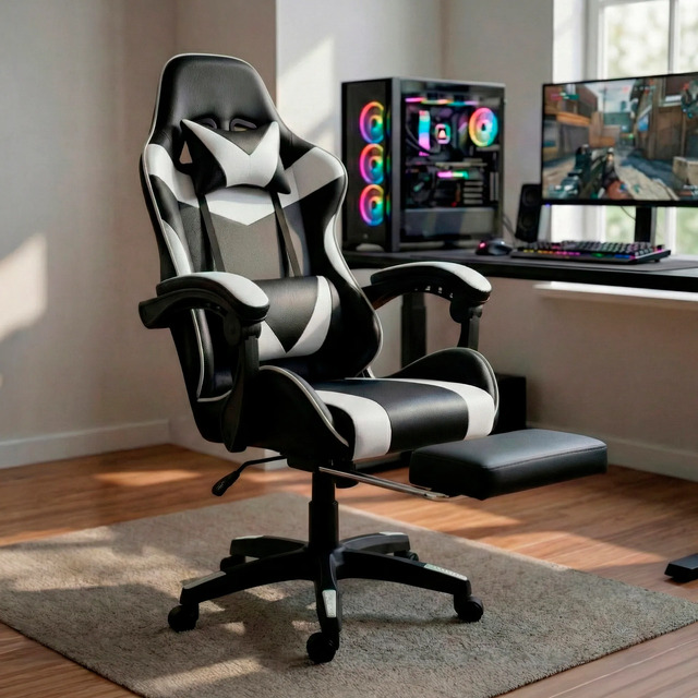 Cadeira Gamer Profissional Ergonômica Reclinável Apoio Pés