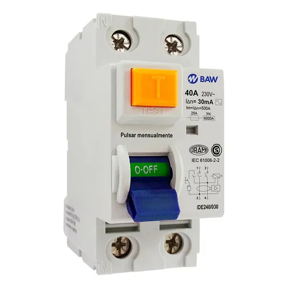 Disyuntor Bipolar 40amp 2x40 30ma Baw Iram