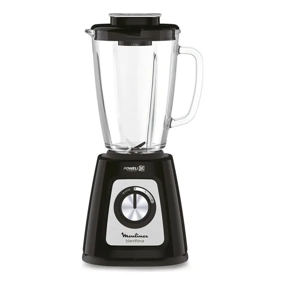 Licuadora Moulinex Blendforce Jarra Vidrio + Vaso 800w Negra Color Negro