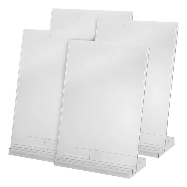 Kit 4 Display Expositor Informativo A4 Base Balcão 32x24cm