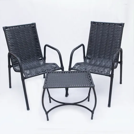 Conjunto 2cadeiras Mesa Centro Junco Envio Rapido Resistente