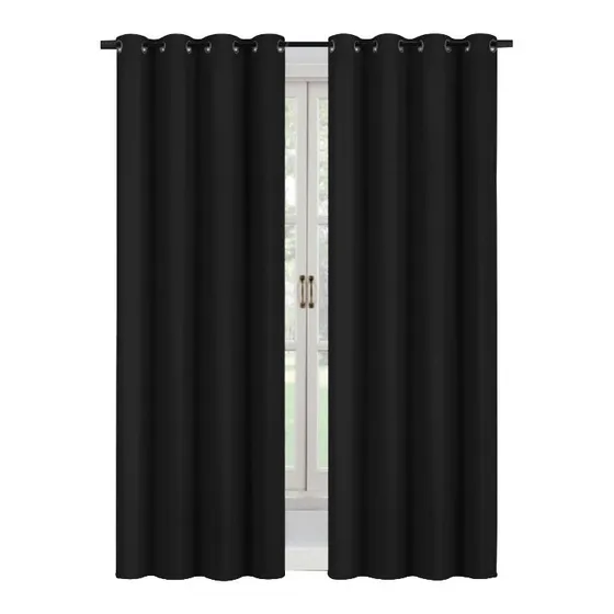Cortinas Blackout 275cm Ancho X 215cm De Largo En 2 Páneles Negro