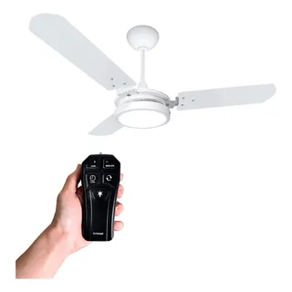 Kit Ventilador De Teto Branco/branco Led 6500k Brizzo + Controle Remoto Bt-600 Preto Beltempo Kit Ventilador De Teto Branco/branco Led 6500k Brizzo + Controle Remoto Bt-600 Preto Beltempo