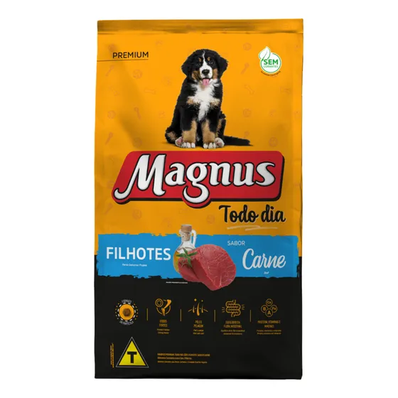 Ração Magnus Cães Filhotes Sabor Carne 20kg