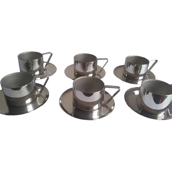 Juego De Tazas De Acero Inoxidable Rena Ware Cappuccino 9 Cm