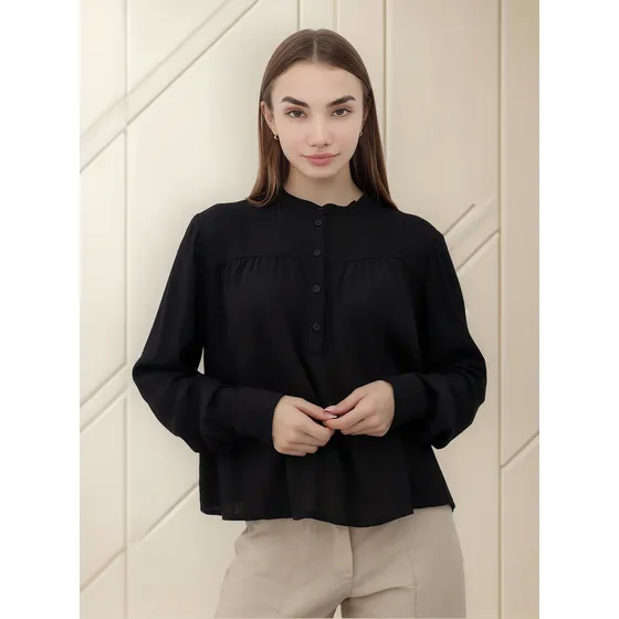 Blusa Lino Cuello Mao Brandon Nano