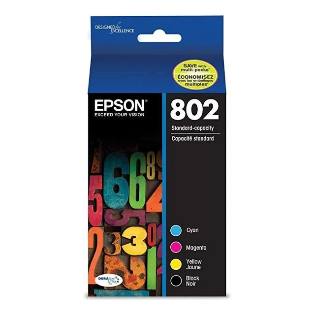 Epson Durabrite T802520 T802 Cartuchos De Tinta De Capacidad