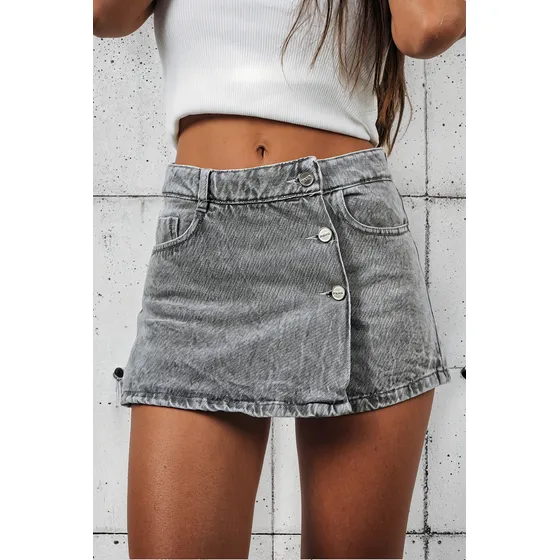 Skort Short Pollera Mujer Jean Canchera Colores Talles Pkrk