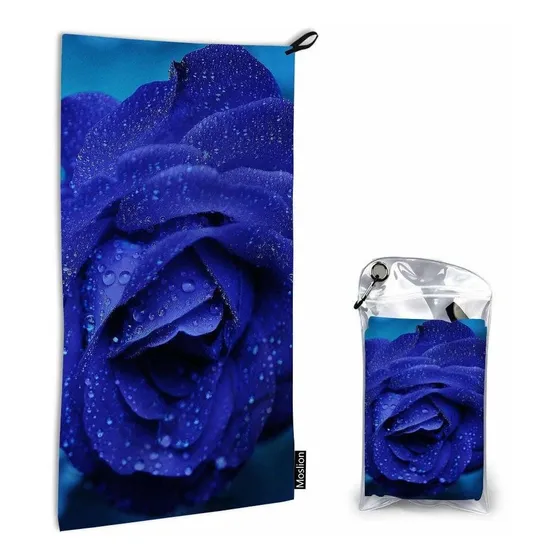 Moslion Toalla Mano Secado Rapido Color Azul Rosa Rocio Para