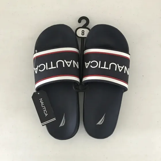 Chancletas Para Caballero Talla 8 Nautica Azul/blanco