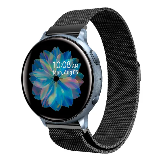 Correa Malla Milanese Premium Para Galaxy Watch Active 2 Negro 2 Cm Ml