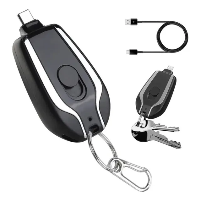 Llavero Y Mini Power Bank 1200mah Emergencias Tipo C
