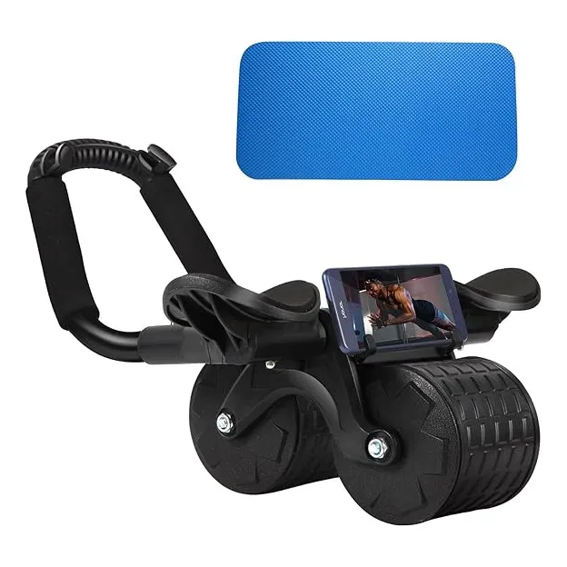 Rueda Abdominal Abs Rebote Automático Soporte Codos Negra