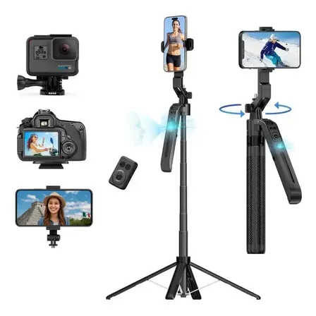 Trípode Falana Women C12 Con Seguimiento Automático Para Celular Y Cámara Negro