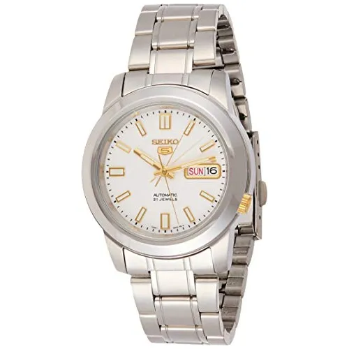 Seiko Hombre Snkk07 5 Reloj De Acero Blanco Zia2b
