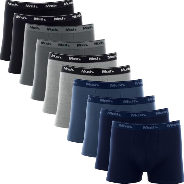 Kit Com 10 Cuecas Boxer Algodão Cotton Masculina Adulto Mash Kit Com 10 Cuecas Boxer Algodão Cotton Masculina Adulto Mash