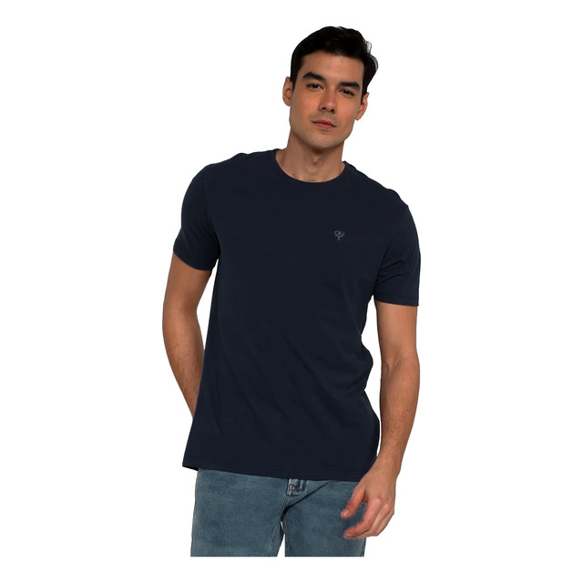 Camiseta Calvin Klein Jeans Light Omega Logo Azul Marinho Camiseta Calvin Klein Jeans Light Omega Logo Azul Marinho