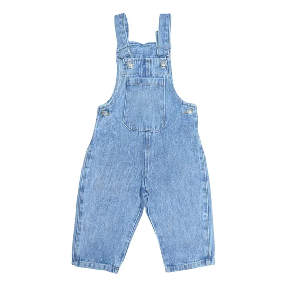 Jardinero Mom Bebé Unisex Jean Tirador Regulable. Nilde.baby Azul Claro Nevado 12-18 M