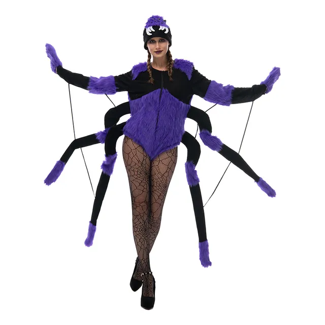 Disfraz De Halloween De Lujo De Telaraña Morada Para Mujer