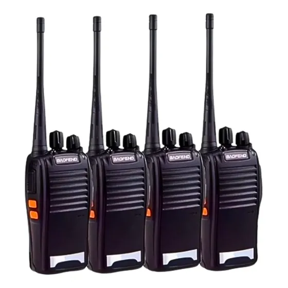 Kit 4 Radio Comunicador Baofeng 777s Walk Talk 16 Canais Bandas de freqüência UHF 400-470 MHz Cor Preto 127/220V