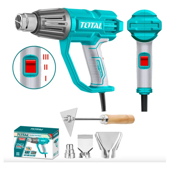 Pistola De Calor Aire Caliente 2000w Accesorios Total Tools 