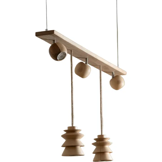 Lampara De Techo En Madera Maciza