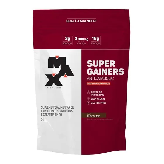 Super Gainers Anticatabolic 3kg Max Titanium Sabor Chocolate