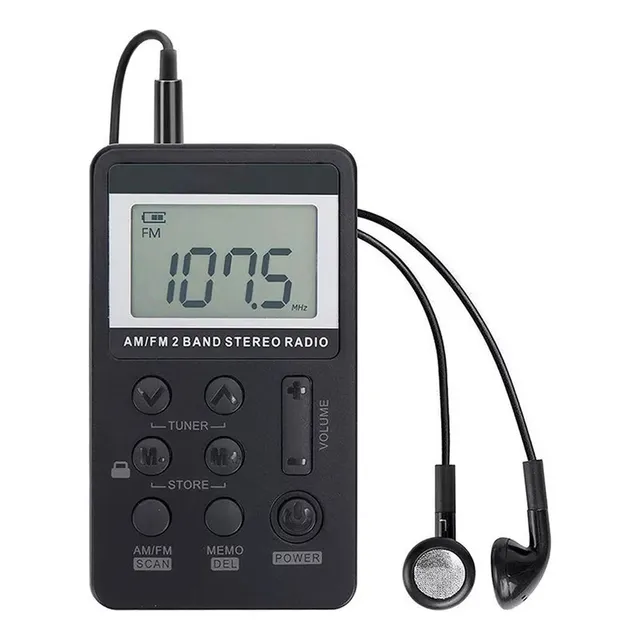 Radio De Bolsillo Recargable Usb Hrd-103 Color Negro