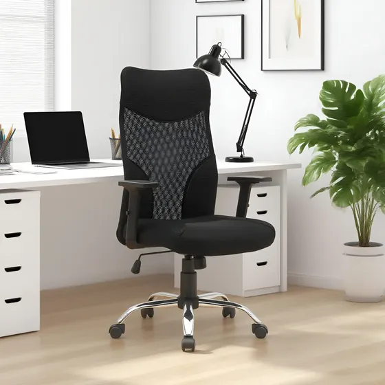 Silla Vidita Ejecutiva Ergonómica Oficina Apoyabrazos Ajustable Negro