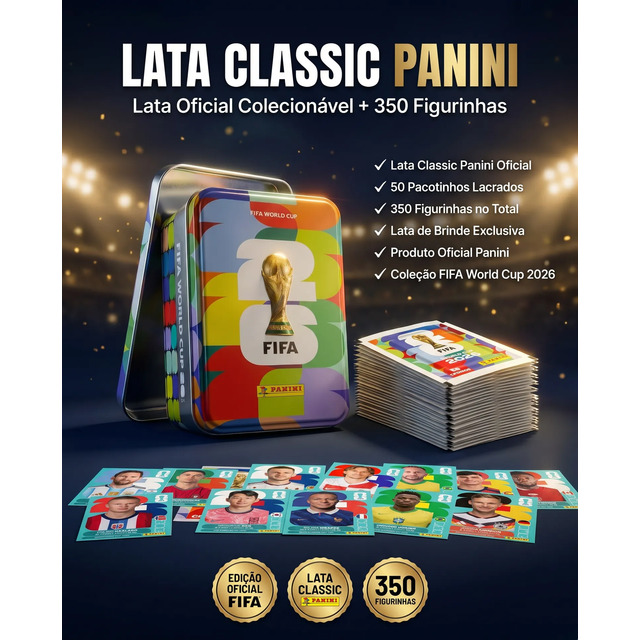 Kit 350 Figurinhas + Caixa Classic Copa Do Mundo 2026 Panini 700 Figurinhas