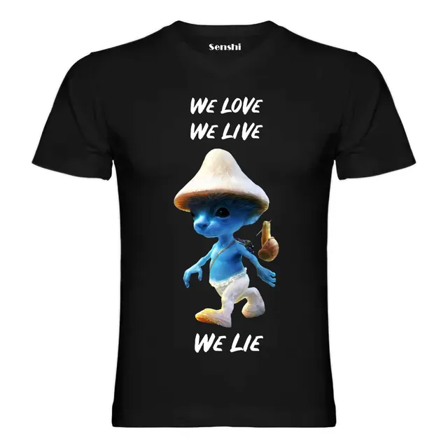 Polera Gato Pitufo Azul Smurf Cat  Estampada Dtf Cod 001