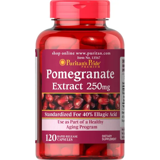 Suplemento De Extracto De Granada Puritan's Pride, 250 Mg, 1
