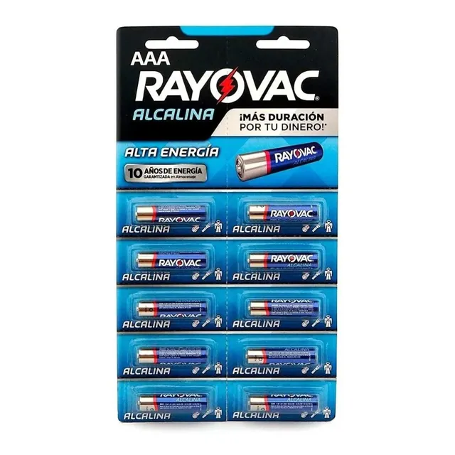 10 Pilas AAA Rayovac Alcalina