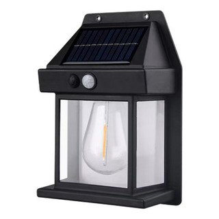 Farol Solar De Pared + Sensor Movimiento Luz Cálida Exterior Farol Solar De Pared + Sensor Movimiento Luz Cálida Exterior