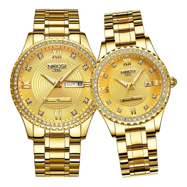 Nibosi Relojes Para Parejas Diamantes De Lujo Para Hombres Y