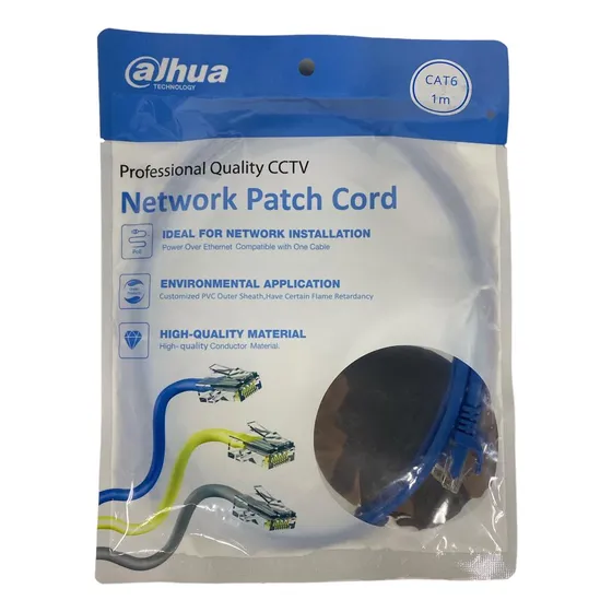 Cable Patch Cord Dahua Cat6 1m Azul Pack De 2 Dh-pfm972-6u-1