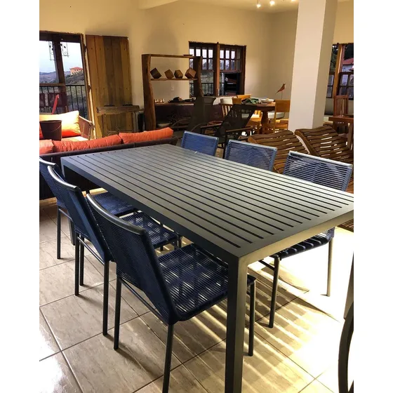 Mesa Retangular Ripada Em Alumínio 1,50m