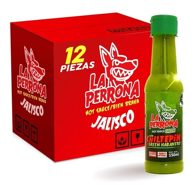 Caja Salsa La Perrona Green Habanero 150ml
